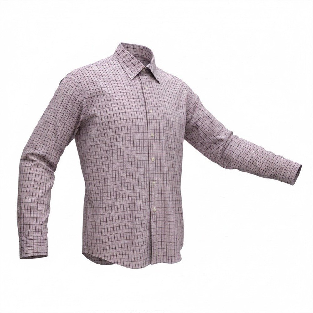 Brooks Brothers non-iron American cotton pink, purple, and blue checked Large
